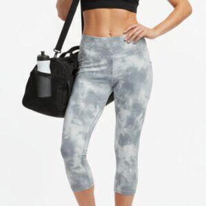 Bebe Sport Gray Cropped Media Pocket Athletic Leggings Pants M